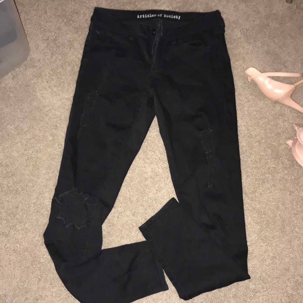 Articles of Society black distressed jeans